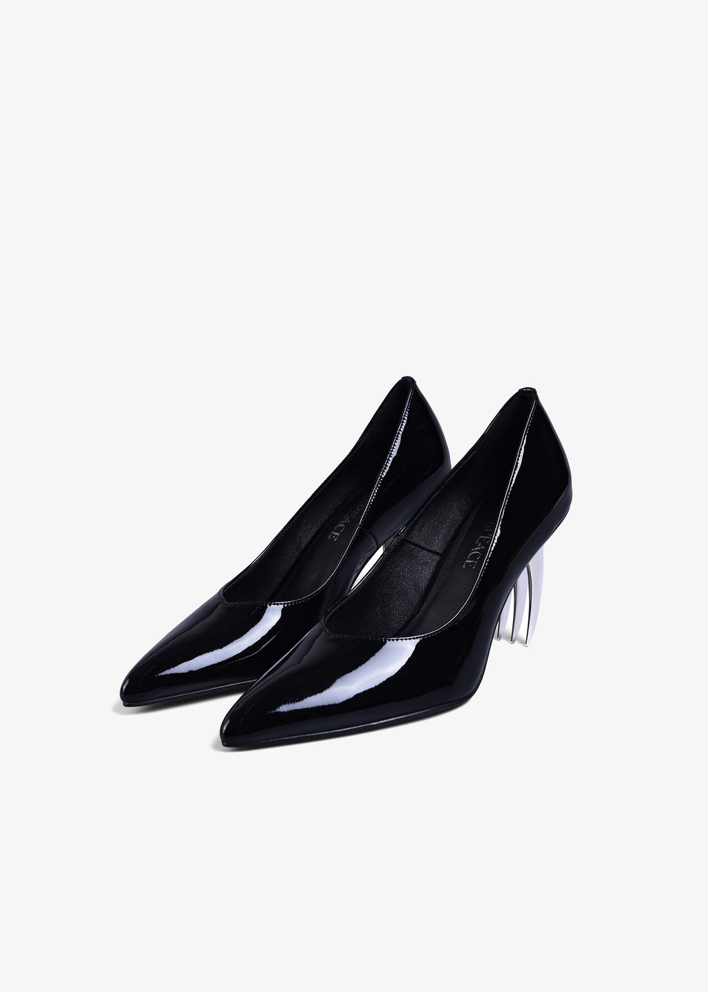 Patent Leather Blade Heels - Black