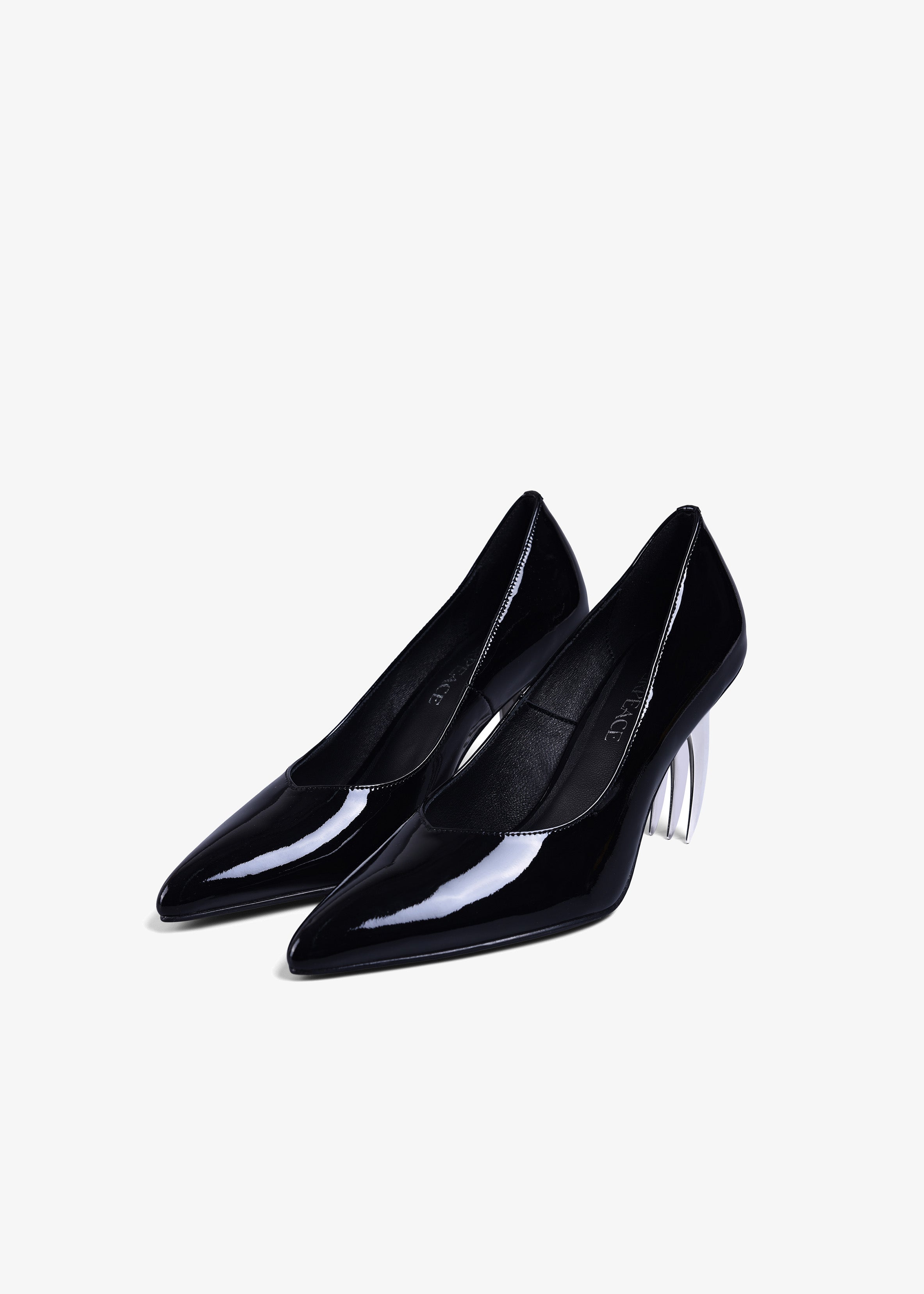 Patent Leather Blade Heels - Black