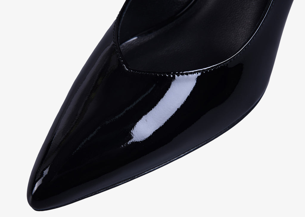 Patent Leather Blade Heels - Black