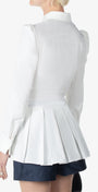 White pleated skirt with a fitted waistband
