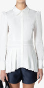 white pleated shirt front