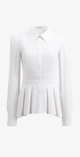 white pleated shirt